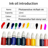 Encre à base d'huile 10 ml, encre photosensible pour tampon flash, encre de recharge pour tampon textile pour enfants