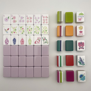 Set di Tessere Mahjong Americano Personalizzato di Lusso, 4 Strati in Acrilico Inciso, Perlescente Rosa, 160-166 Pezzi, Mini Formato da Viaggio - Product Image 5