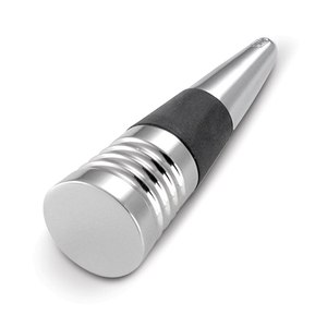 Black & White Wooden Wine <b>Bottle</b> <b>Stopper</b> 85mm Length Mini Vacuum Feature Stainless Steel Metal Silicone Accessories - Product Image 3