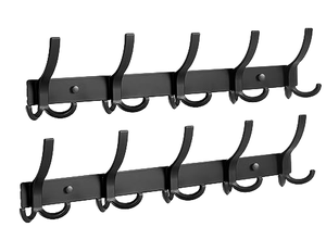 Modern Foldable Wall Mounted Single Tier Coat Rack <b>Hooks</b> <b>Rail</b> White Aluminum Towel Hanger Clothing Organizer for Bathroom - Product Image 1
