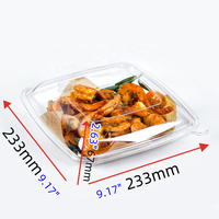 1 compartiment 32oz plat alimentaire en plastique repas préparé emballage à emporter plateau à crevettes avec couvercle