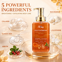 Gel Douche au Glutathion Marque Blanche avec Niacinamide, Exfoliant Corporel pour Peaux Foncées, Vente en Gros