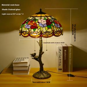 Lámpara de Escritorio LED de Estilo Europeo Retro Moderno, con Pantalla de Vidrio Tintado en Forma de Cúpula, 2700K, Ideal para Estudio, Cafetería, Habitación de Novios, Regalo, Dormitorio Cálido - Product Image 5
