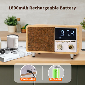 Haut-parleur Bluetooth rétro en promotion, <span class=keywords><strong>radio</strong></span> FM, boîtier en bois, appareil audio sans fil, décoration d'intérieur - Product Image 3