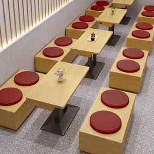 Muebles de celebridades de Internet para tiendas de aperitivos, Banco largo de madera, sofá de almacenamiento, juego de sillas de mesa de olla caliente para cafeterías, bares, cafeterías - Product Image 1