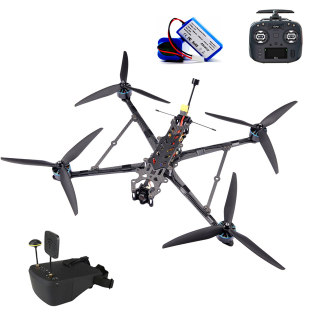 10 Inch Carbon Fiber FPV10 P2 Racing Drone Frame Kit With 8000mAh Payload 29min Night Vision Flight Time GPS UAV Accessories