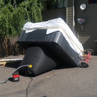 Support pneumatique gonflable portable pour l'installation de spas et piscines – Niveau de surface ajustable pour l'alignement de la base des spas et bains à remous