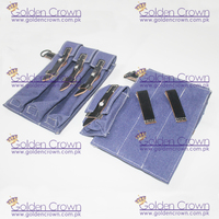 Guêtres Golden Crown allemandes MP40 en toile/cuir bleues pour équipement de défense personnelle GC-04389