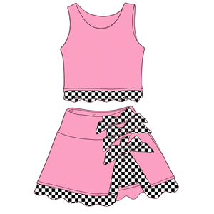 Conjunto de yoga con estampado de vaca para mamá e hija, top corto sin mangas y falda pantalón, de nailon suave y elástico, ropa a juego para estar en casa, yoga y gimnasio - Product Image 4