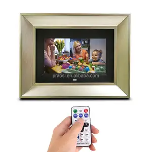 Pros Bingkai Foto Digital Kayu 7 Inci, Kalender Musik Video 1080P Layar LCD Gambar MP3 dengan Remote Kontrol Kartu SD USB