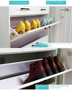 Wholesale European Modern Design Luxury Three Layer Wood <strong>Shoe</strong> Cabinet Living Room Entrance Villa <strong>White</strong> Flip Top <strong>Storage</strong> - Product Image 5