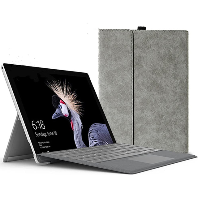 Keyboard Case for Microsoft Surface Pro 7/6/5/4 12.3'' Leather Folio Stand Case for 13 Inch Surface Pro 11 10 9 Without Keyboard