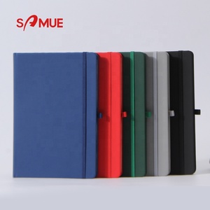 Planificador y bolígrafo de tapa dura de cuero personalizable con logo Cuaderno de diario azul A5 80 hojas con banda elástica y portalápices - Product Image 2