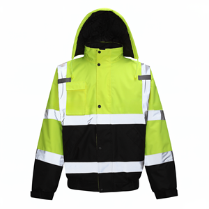 Blouson Bomber Personnalisable en Polyester Haute Visibilité Classe 2 ANSI, Imperméable, Réfléchissant, <span class=keywords><strong>Veste</strong></span> de Travail de Sécurité avec Logo Ajustable - Product Image 5