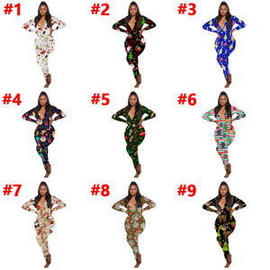 Monos ajustados, envío directo, mameluco de manga larga, Mono para <span class=keywords><strong>mujer</strong></span> adulta Wap con cuello en V, pijama de <span class=keywords><strong>Navidad</strong></span> con solapa de botón - Product Image 2