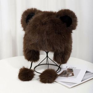 Nuevo Gorro de Invierno para Mujer, Color Sólido, Bonito y Peludo, con Pompón, para Calentar las Orejas en Clima Frío, Gorro de Piel para Invierno - Product Image 2