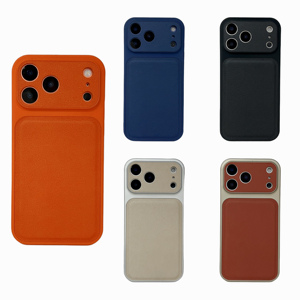 Étui <span class=keywords><strong>de</strong></span> protection antichoc en cuir PU lychee <span class=keywords><strong>de</strong></span> haute qualité pour iPhone 17 16 15 14 13 Pro Max, texture cuir uni - Product Image 3