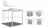 Kit de connecteurs pour stand d'exposition 3x3, solution complète de stand modulaire en PVC SEG durable avec cadre en aluminium, de qualité supérieure