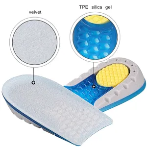 Comfortable Silicone Gel Height Increase Shoe Insole TPE Elevator Inner Sole Invisible Height Increase Insole