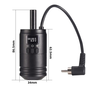 ด้ามจับแบตเตอรี่ไร้สายสำหรับเครื่องสักลายอะลูมิเนียม ความจุ 1600mAh ช่องต่อ RCA ใช้งานได้ 6-8 ชั่วโมง สำหรับเครื่องสักโรตารี่ - Product Image 1