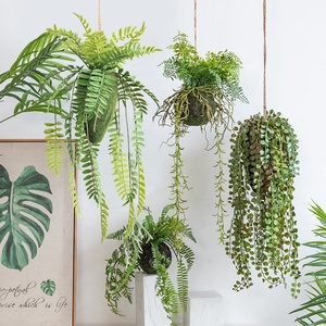 <span class=keywords><strong>Plante</strong></span> artificielle suspendue, fougère et <span class=keywords><strong>monstera</strong></span> en boule, 58-140 cm, verte, pour décoration intérieure et extérieure - Product Image 4