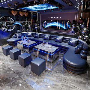 वाणिज्यिक फर्नीचर अनुकूलित रंग/शैली केटीवी क्लब कोने यू आकार के सोफे बार बूथ बैठने वाले रात क्लब बार फर्नीचर सेट - Product Image 1