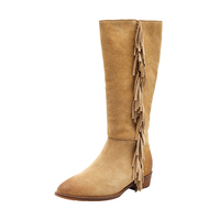 Bottes pour femmes en cuir véritable imperméables, respirantes et légères, à hauteur du genou, avec semelle extérieure en caoutchouc