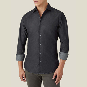 Camisa de hombre de lino y algodón de diseño turco al por mayor, camisas casuales con bolsa de pasta de verano sólida Henry tamaño EE. UU. con logotipo personalizado/ - Product Image 2