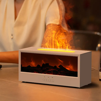 Diffuseur de Cheminée Portable Diffuseur d'Arômes Diffuseur d'Huiles Essentielles Humidificateur d'Air à Flamme USB Aromathérapie Combustion de Charbon YS