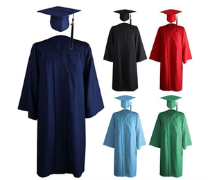 1 Juego de vestido de <span class=keywords><strong>bachillerato</strong></span>, vestido de graduación duradero, uniforme de graduación anticontracción, conjunto de sombrero de Bata de Color sólido - Product Image 2