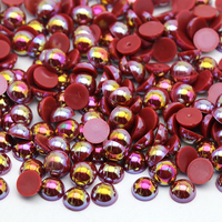 Xulin 2mm 4mm 6mm 8mm 10mm Demi-Rond Strass Lâche Abs Flatback Perles Perles