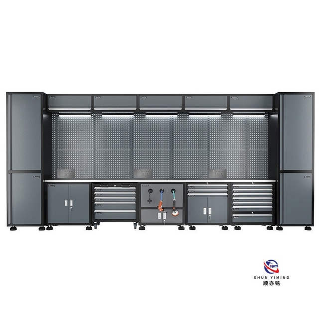 Industrial Combined Tool Workstation, Heavy Duty Steel Storage System with Large Desktop for Manufacturing