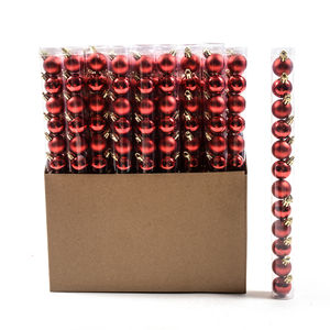 ENSEMBLE DE 12 BALLES EN PLASTIQUE ROUGE BRILLANT/MAT, DIAM. 3CM - Product Image 1
