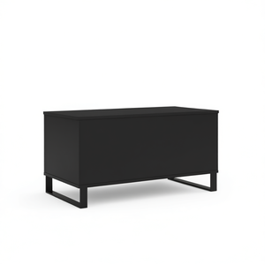 <b>Black</b> Engineered Wood Coffee Table With Metal <b>Frame</b> Storage Living Room Furniture Modern Minimalist Design D0100XUAY4T - Product Image 1