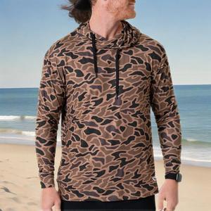 New UPF50+ Polyester Sunscreen UV Long Sleeve Performance Camo Fishing Wear Quick Dry Fishing Shirt Lightweight Fishing Hoodie
