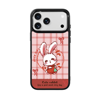 Coque de téléphone AG Feeling Black Edge avec motif Lapin Rouge Doré pour iPhone 17, 17 Pro Max, 16 Pro, 15, 15 Pro Max, 15 Pro, 14 Pro Max – Coque Magnétique