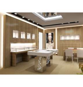 Premium Solid Wood Jewelry Display Cabinet with Tempered <strong>Glass</strong> <strong>Shelving</strong> - Product Image 2