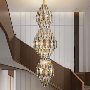 Lampadario di Cristallo Moderno Personalizzato per Arredamento Casa di Lusso, Lampada a Sospensione per Soggiorno, Villa, Scale, Sala Banchetti, Hotel, Luce a LED Pendente - Product Image 4