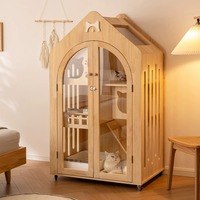 Villa pour chat JINXIN intégrée avec LED, toilettes, grande taille, pour intérieur, château, maison de luxe pour chat, personnalisation sur mesure