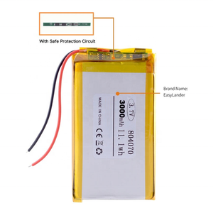 Batería de Litio Recargable de <span class=keywords><strong>3</strong></span>.7V y 3000mAh, Baterías de Polímero de Iones de Litio con Conector, 804070 - Product Image 6