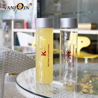Bouteilles sensorielles en plastique transparent de 500 ml avec couvercle, bouteilles de jus et d'eau de 160 oz pour champagne, soda, boissons énergisantes, whisky
