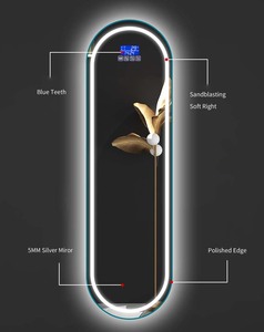 Miroir Led de Salon Moderne Sans Cadre en Verre Intelligent pour Habillage Complet Mural pour Bain avec Lumières LED en Forme de Pilule - Product Image 3