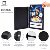 Bingkai Karya Seni Anak-Anak dengan Pintu Magnetik yang Dapat Diganti, Bukaan Depan untuk Menampilkan Gambar, Dekorasi Ruang Penyimpanan Kerajinan