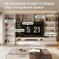 Meuble TV mural moderne en bois pour appartements, salons et villas - Unité de rangement facile à assembler