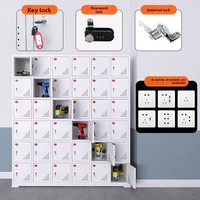 Armoire de charge pour outils électriques, mobile, avec porte vitrée à mot de passe, 2 portes, chargeur de batterie au lithium pour chantier, casier interphone