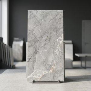 Vistaar Silika Grey 600x1200mm Polished Glossy Porcelain Floor And <b>Wall</b> Slab Tiles - Product Image 1