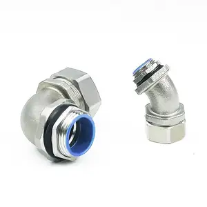 1/4 3/4 1/2 1 Inch male flexible metal conduit connectors 90 degree elbow