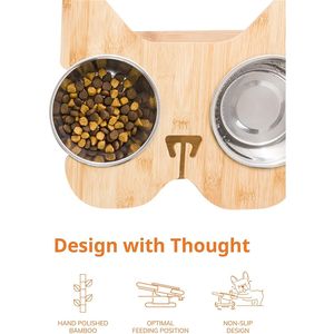 Premium Dog Cat Comida Básica e Água <span class=keywords><strong>Bowl</strong></span> Set Cat Shape <span class=keywords><strong>Pet</strong></span> Feeder <span class=keywords><strong>Stand</strong></span> De Madeira <span class=keywords><strong>Pet</strong></span> <span class=keywords><strong>Bowl</strong></span> <span class=keywords><strong>Stand</strong></span> - Product Image 3