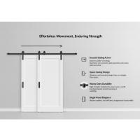 Kit de quincaillerie coulissante GUJIE pour porte de grange à rail supérieur en MDF, style industriel moderne, panneau unique, pour salon, installation facile