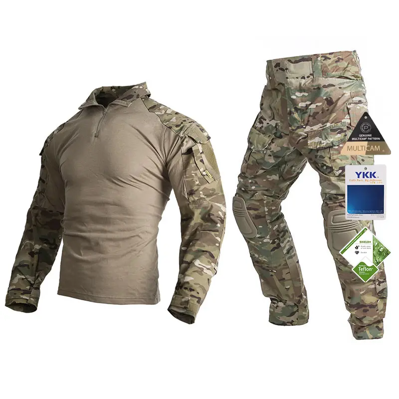 Emersongear Woodland Combat Shirt Pantalones tácticos Ropa táctica G3 Camuflaje Multicam Uniformes